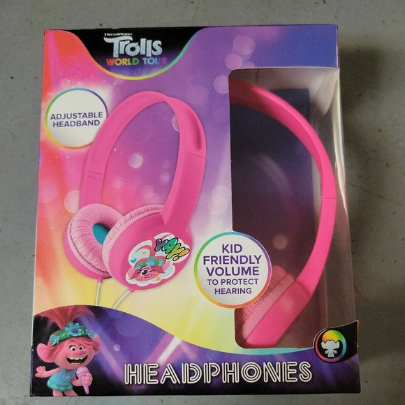 NEW Trolls World Tour Headphones Safe-Aux-In headphone Kid-friendly Volume - Picture 2 of 4